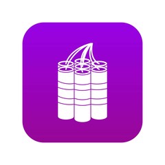 Canvas Print - Dynamite sticks icon digital purple for any design isolated on white vector illustration