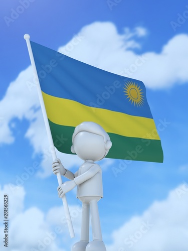 国旗を掲げるルワンダのスポーツ選手 Stock Illustration Adobe Stock