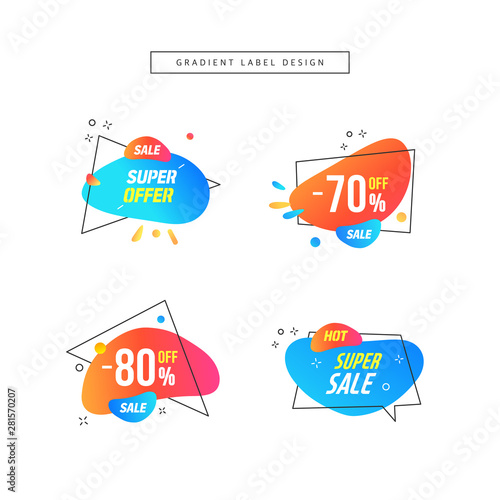 Modern Abstract Gradient Shapes For Shopping Sale Promotion