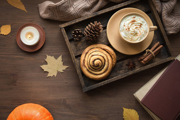 Wall Mural - Autumn cozy flat lay