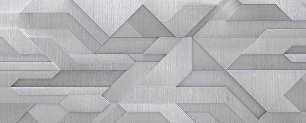 Wall Mural - Hi-tech Style Metal Background (3D Illustration)