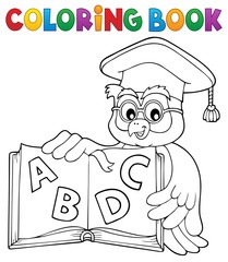 Poster - Coloring book owl teacher theme 4