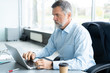© opolja - Senior businessman working on laptop computer