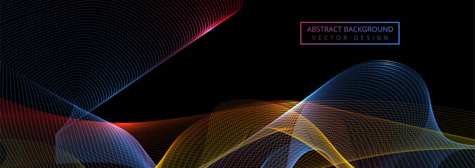 Wall Mural - Beautiful shiny colorful wave banner template