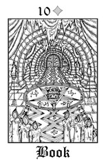 Poster - Book. Tarot card from vector Lenormand Gothic Mysteries oracle deck.