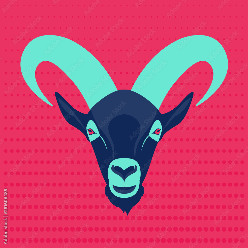 Abstract goat silhouette pattern background. Bright contrast goat ...