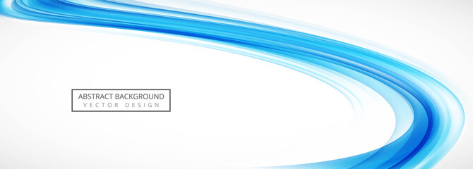 Wall Mural - Abstract blue wave banner template design