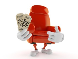 Sticker - Armchair character holding tickets