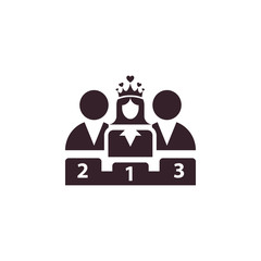 Sticker - Award, business rank, success, team, winner, crown on head icon