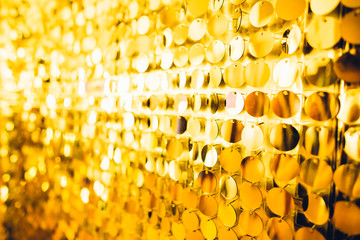 Wall Mural - large size golden sequins texture festive background