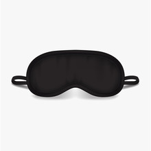 Eye Sleep Mask. Vector Mock Up Illustration. Black Sleep Accessory Object. Eye Protection For Rest Night Travel, Blindfold