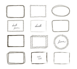 Wall Mural - hand drawn frames set. cartoon style. vector.
