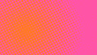 Pink and orange retro comic pop art background with halftone dots design, vector illustration template