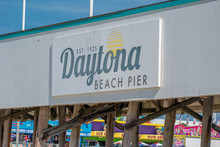 Daytona Beach Florida. July 07, 2019 Daytona Beach Pier Sign