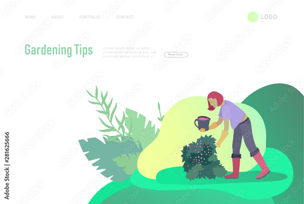 Harvesting and gardening people man and woman doing farming and garden ...