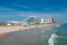 Daytona Beach, Florida. July 06, 2019 Panoramic View Of Hilton Ocean Front And Boardwalk On Daytona Beach 3.