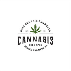 Rustic hemp Ganja Marijuana Logo Design Vector Idea. Cannabis Vintage Emblem. Symbol With Rustic Texture. Vintage Retro Health Medical cannabis cultivation cbd logo With White Background design 