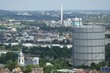 Panorama-Ansicht von Stuttgart mit den Stadtteilen Gaisburg mit der Gaisburger Kirche und dem Gaskessel, Bad Cannstatt und Münster mit dem Müllheizkraftwerk
