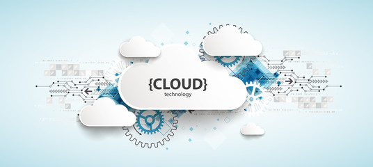 Web cloud technology, business abstract background.