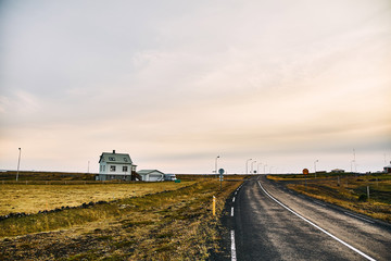 Wall Mural - Beautiful road in the incredible landscapes of Iceland