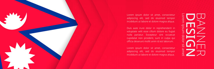 Wall Mural - Banner template with flag of Nepal for advertising travel, business and other.