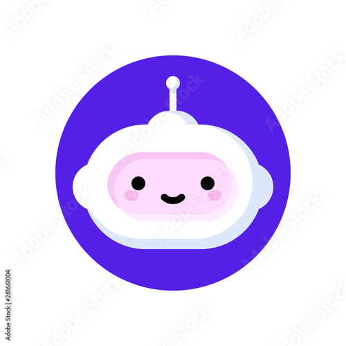 Cute Robot Which Symbolizes Online Chatbot Or Voice Support Service Bot For Artificial Intelligence Or Virtual Assistant Concept Modern Flat Style Cartoon Character For Simple Logo Or Icon Stock Vector Adobe Cute Robot Which Symbolizes Online Chatbot Or Voice Support Service Bot For Artificial Intelligence Or Virtual Assistant Concept Modern Flat Style Cartoon Character For Simple Logo Or Icon Stock Vector Adobe