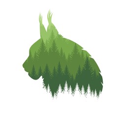 Wall Mural - Wild Lynx Head Silhouette