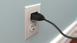© Pixel Fabrikası - Power Cord Plugging Into a Wall Socket - 3D Rendering