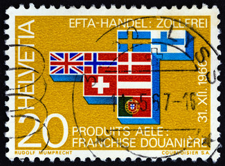 Sticker - Flags of European Free Trade Area countries (Switzerland 1967)