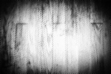 Poster - Wooden floor vector halftone texture overlay. Black and white abstract splattered vintage background.