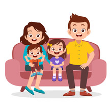 Family Gathering Together Vector Isolated