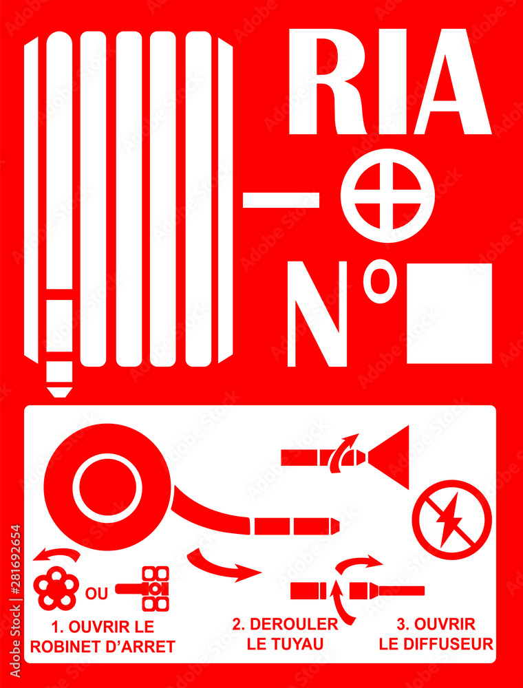 Pictogramme d'un RIA ou ROBINET D'INCENDIE ARMÉ Stock Vector | Adobe Stock