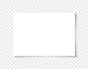 Poster - White realistic blank paper page with shadow. Vector A4 paper on transparent background. Paper mockup. Mockup A4 size paper template for your design.