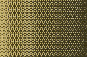 Wall Mural - kraft paper brown and black horizontal isometric grid density gradient blend pattern vector