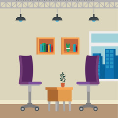 Sticker - office places scenes with chairs