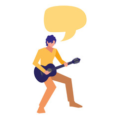 Poster - musician man classic guitar playing