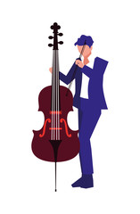 Poster - musician man cello playing music