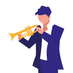 Wall Mural - musician man trumpet playing instrument