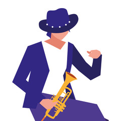 Poster - musician man trumpet playing instrument