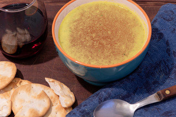  Hot soup, some cookies and a glass of wine, the best for winter and cold