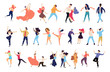 © Firangiz - Crowd of young people dancing at club. Big set of characters having fun at party. Flat colorful vector illustration. - Vector
