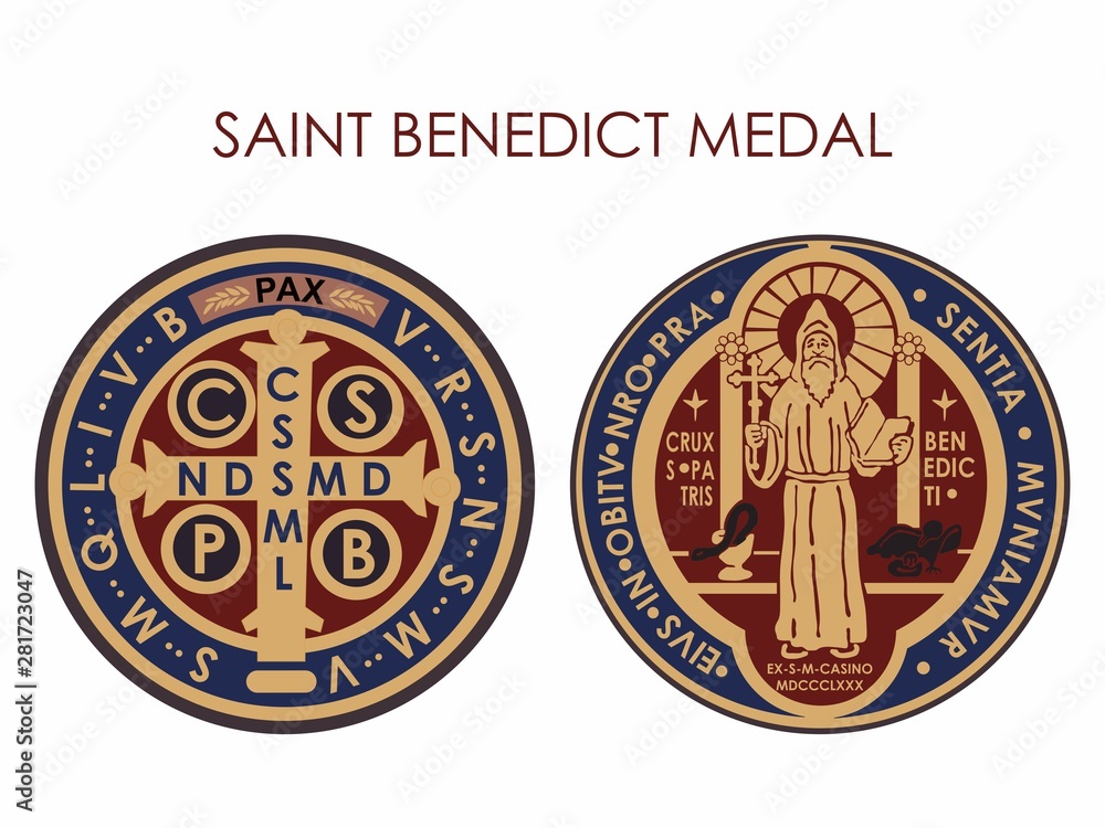 Saint Benedict Medal - obrazy, fototapety, plakaty 