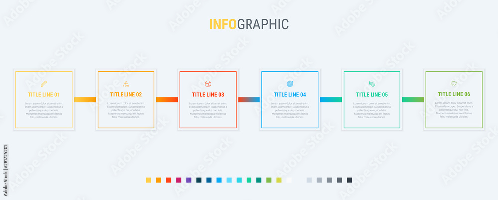 Vector infographics timeline design template with rectangular elements ...