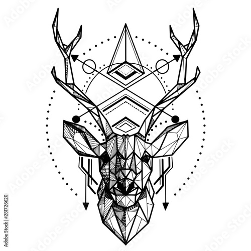 Deer low poly ,Vector Poster Mural XXL