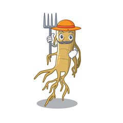 Sticker - Farmer ginseng isolated with in the cartoon