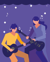 Poster - two male musicians musical instruments