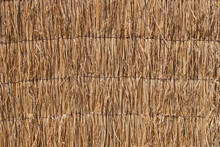 Close Up Straw Of Japanese Thatched Roof Texture Background