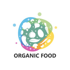 Wall Mural - Organic Food Logo Template Design Vector, Emblem, Design Concept, Creative Symbol, Icon