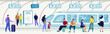 Passengers on Subway Station Flat Vector Concept