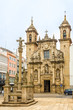 View at the Church of San Jorge in the streets of A Coruna in Spain